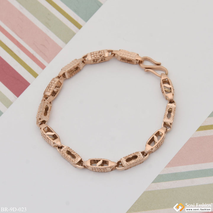 Soni Fashion - bracelet - Best Quality Popular Design Rose Gold Color Bracelet for Men - Style D023