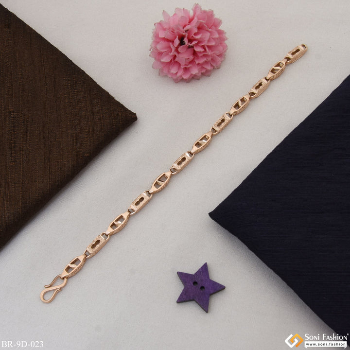 Soni Fashion - bracelet - Best Quality Popular Design Rose Gold Color Bracelet for Men - Style D023
