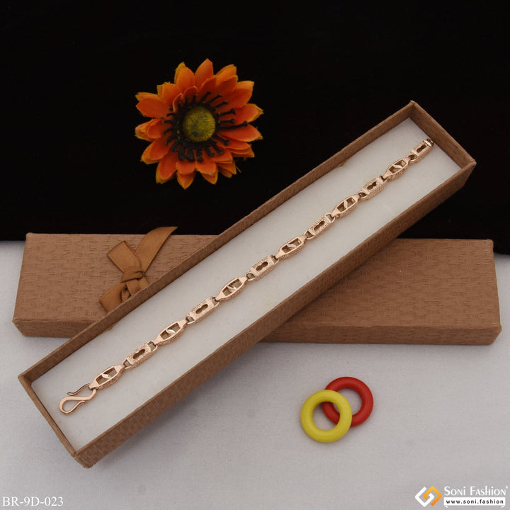 Soni Fashion - bracelet - Best Quality Popular Design Rose Gold Color Bracelet for Men - Style D023