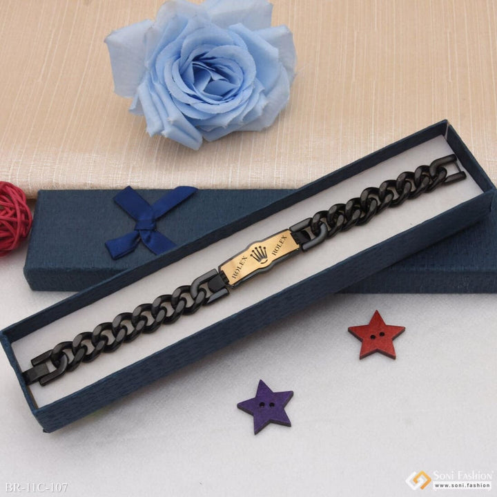 Soni Fashion - bracelet - Brilliant Design Premium-Grade Quality Black & Golden Color Bracelet - Style C107