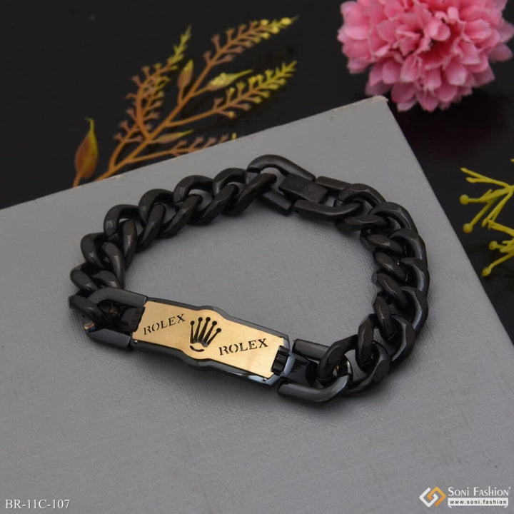 Soni Fashion - bracelet - Brilliant Design Premium-Grade Quality Black & Golden Color Bracelet - Style C107