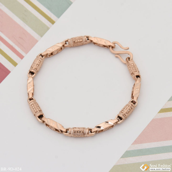 Soni Fashion - bracelet - Casual Design Excellent Design Rose Gold Color Bracelet for Men - Style D024