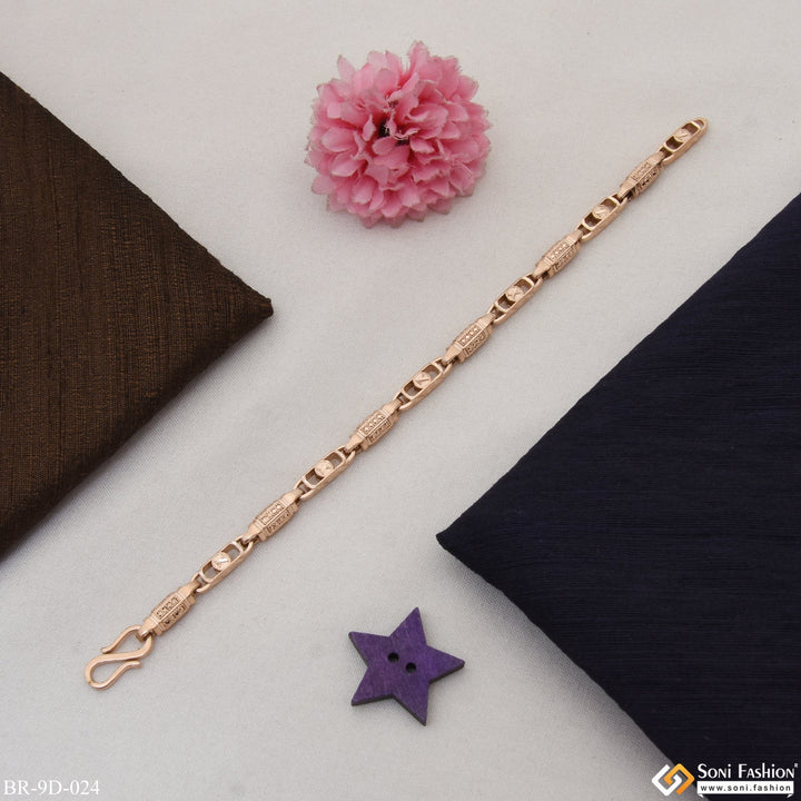 Soni Fashion - bracelet - Casual Design Excellent Design Rose Gold Color Bracelet for Men - Style D024
