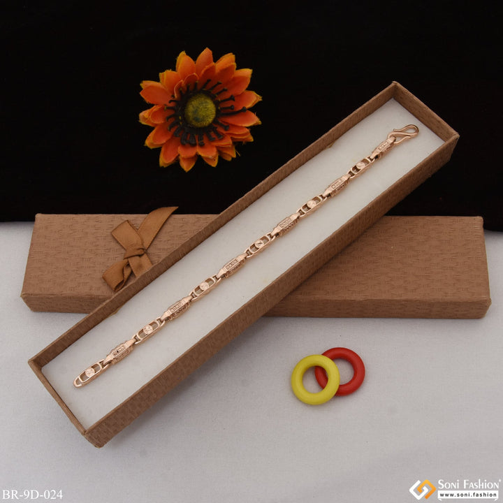 Soni Fashion - bracelet - Casual Design Excellent Design Rose Gold Color Bracelet for Men - Style D024