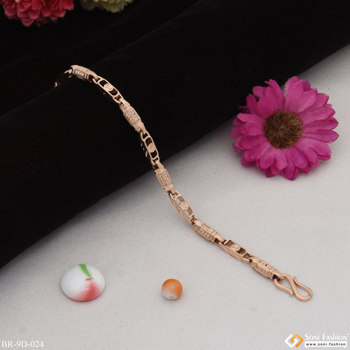 Soni Fashion - bracelet - Casual Design Excellent Design Rose Gold Color Bracelet for Men - Style D024