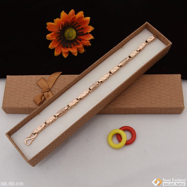 Soni Fashion - bracelet - Charming Design Amazing Design Rose Gold Color Bracelet for Men - Style D038