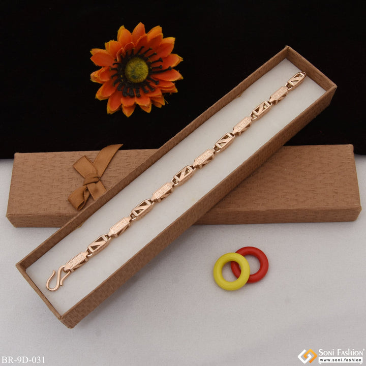 Soni Fashion - bracelet - Chic Design Gorgeous Design Rose Gold Color Bracelet for Men - Style D031