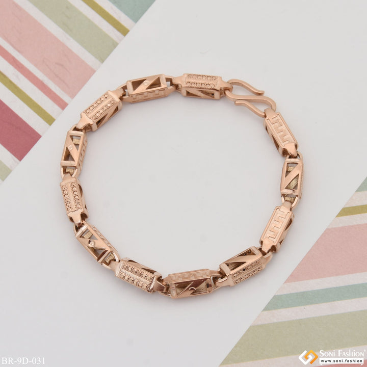 Soni Fashion - bracelet - Chic Design Gorgeous Design Rose Gold Color Bracelet for Men - Style D031