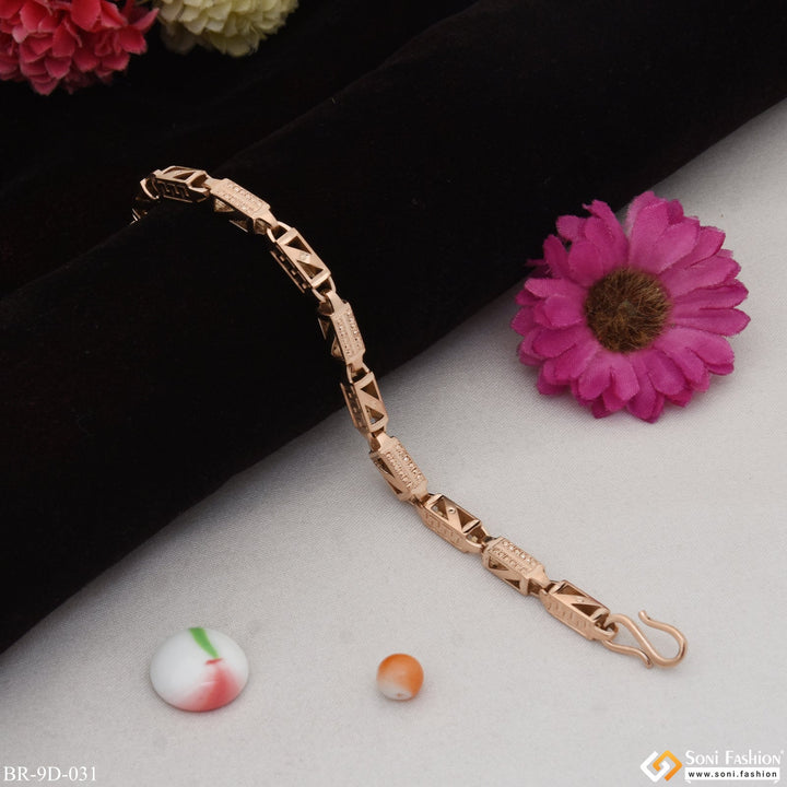 Soni Fashion - bracelet - Chic Design Gorgeous Design Rose Gold Color Bracelet for Men - Style D031