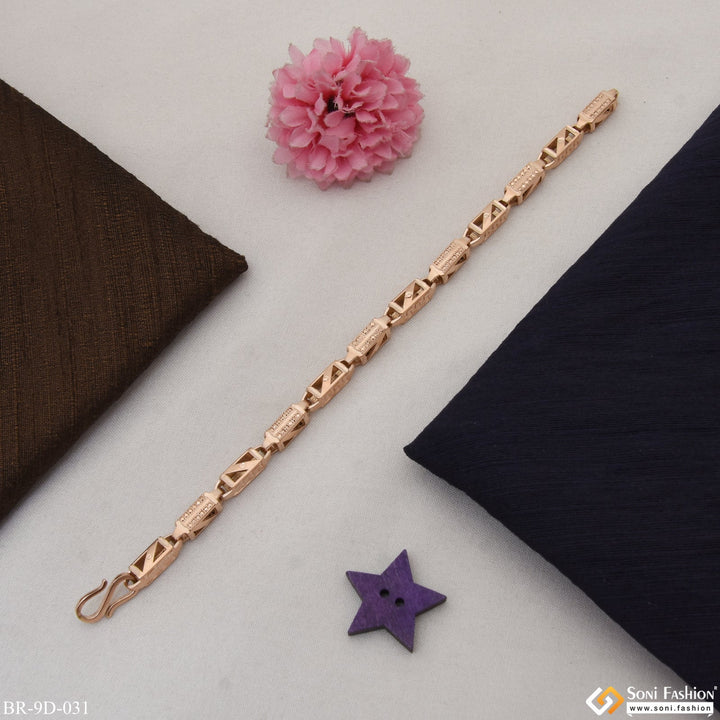 Soni Fashion - bracelet - Chic Design Gorgeous Design Rose Gold Color Bracelet for Men - Style D031
