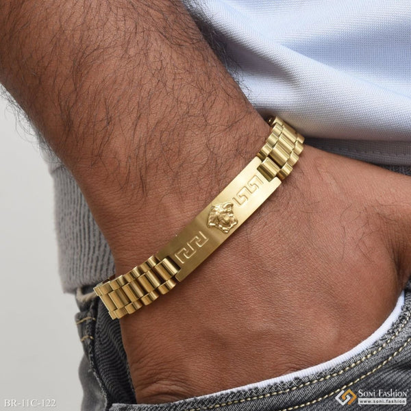 Soni Fashion - bracelet - Distinctive Design Best Quality Black & Golden Color Bracelet For Men - Style C122