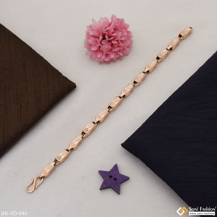 Soni Fashion - bracelet - Elegant Design Funky Design Rose Gold Color Bracelet for Men - Style D040