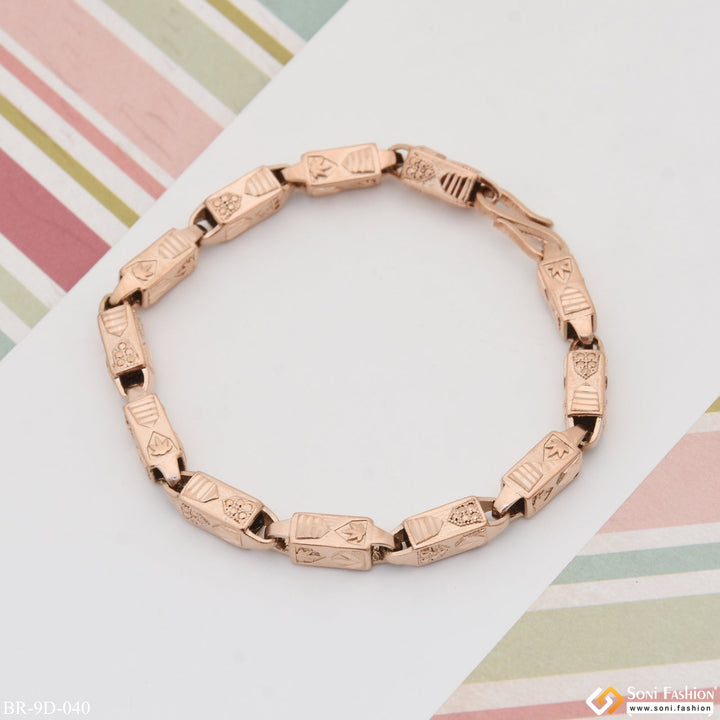 Soni Fashion - bracelet - Elegant Design Funky Design Rose Gold Color Bracelet for Men - Style D040