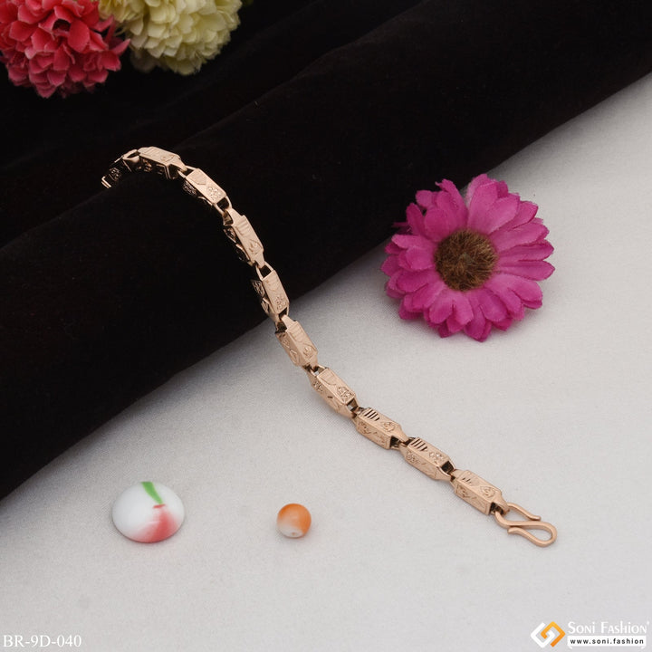 Soni Fashion - bracelet - Elegant Design Funky Design Rose Gold Color Bracelet for Men - Style D040