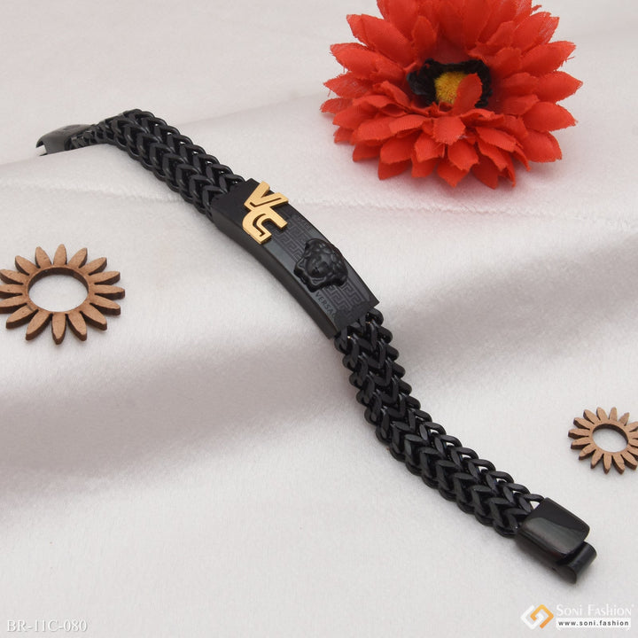 Soni Fashion - bracelet - Exquisite Design High-quality Black & Golden Color Bracelet For Men - Style C080
