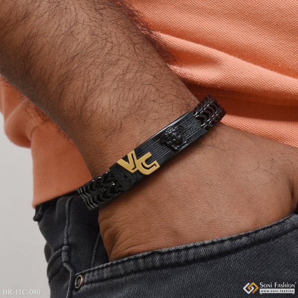 Soni Fashion - bracelet - Exquisite Design High-quality Black & Golden Color Bracelet For Men - Style C080