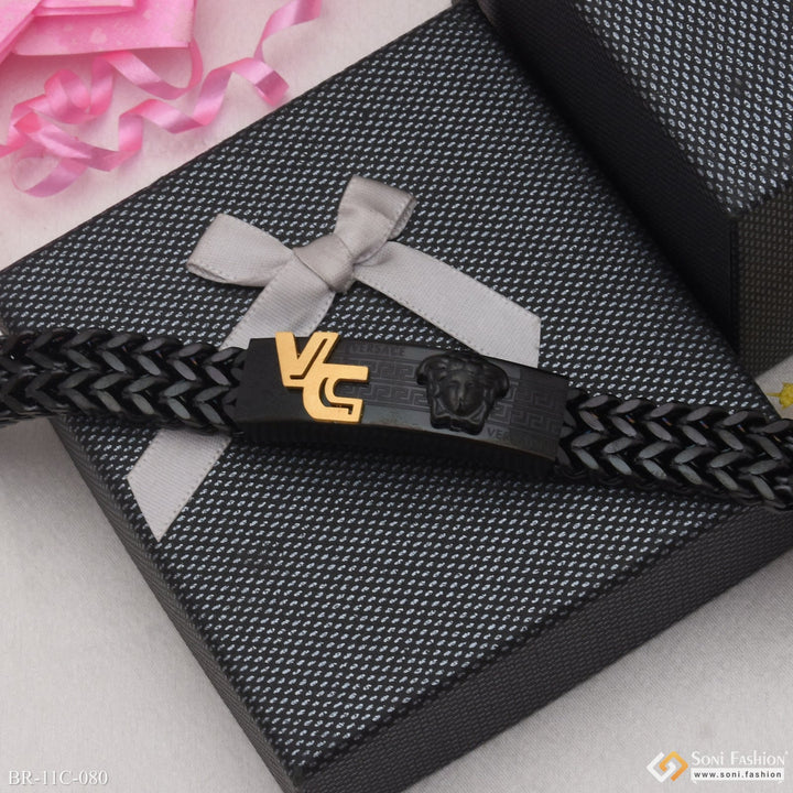 Soni Fashion - bracelet - Exquisite Design High-quality Black & Golden Color Bracelet For Men - Style C080