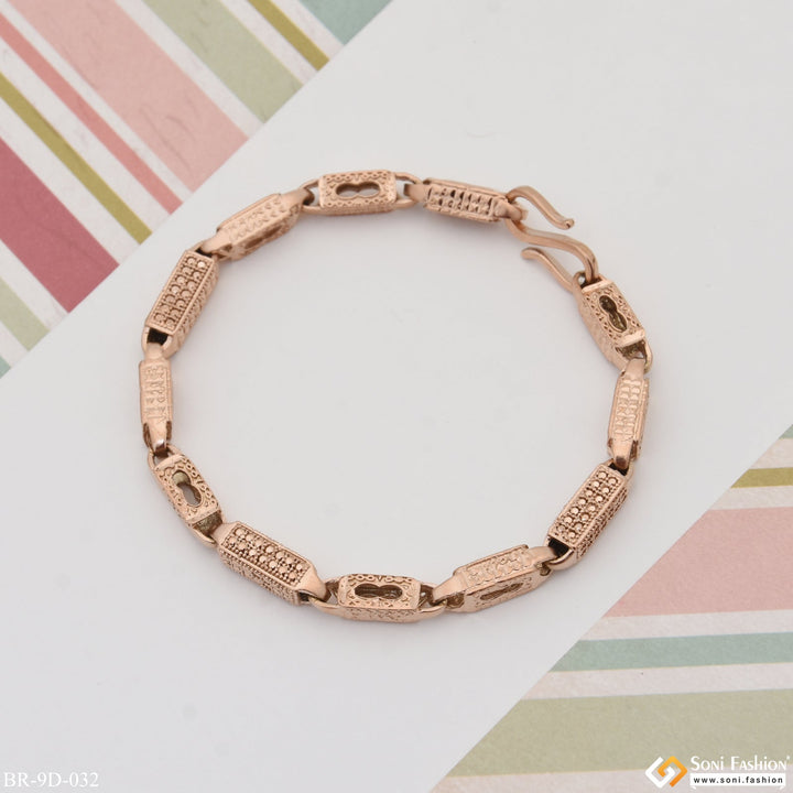 Soni Fashion - bracelet - Fabulous Design Gorgeous Design Rose Gold Color Bracelet for Men - Style D032