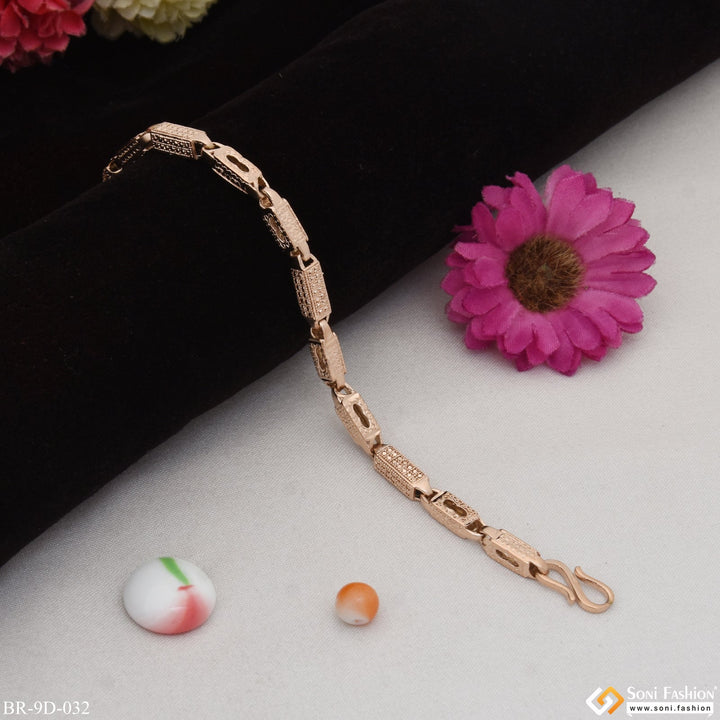 Soni Fashion - bracelet - Fabulous Design Gorgeous Design Rose Gold Color Bracelet for Men - Style D032
