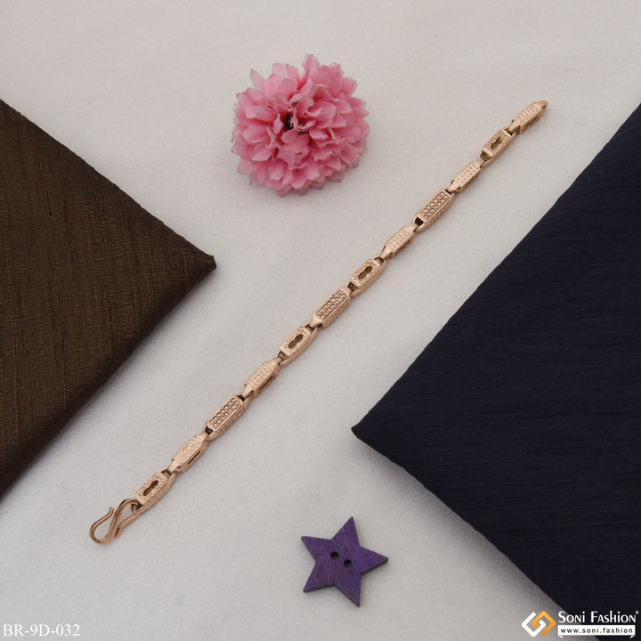 Soni Fashion - bracelet - Fabulous Design Gorgeous Design Rose Gold Color Bracelet for Men - Style D032