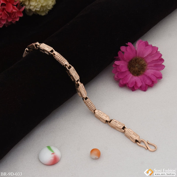 Soni Fashion - bracelet - Glittering Design Awesome Design Rose Gold Color Bracelet for Men - Style D033