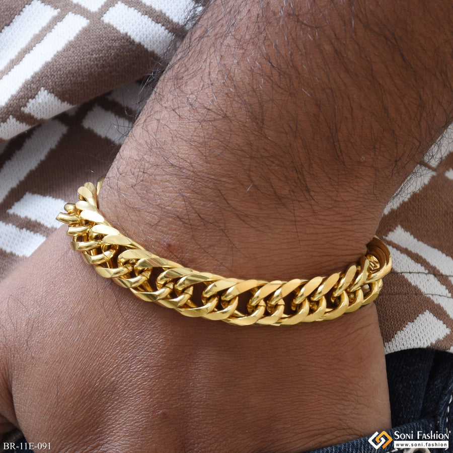 Soni Fashion - bracelet - Golden Popular Link Bracelet for Men | Urban Stainless Steel Jewellery - Style E091