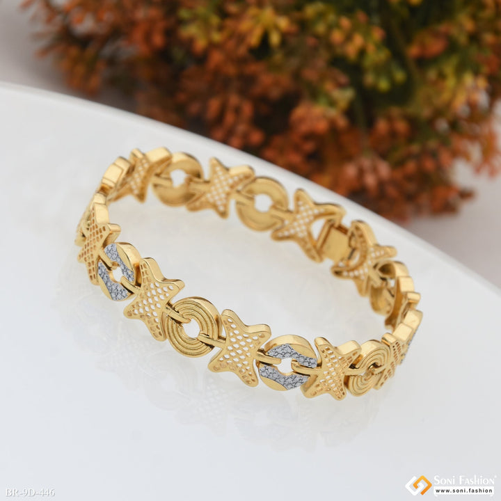 Soni Fashion - bracelet - Gorgeous Design Golden & Silver Color Bracelet for Men - Style D446