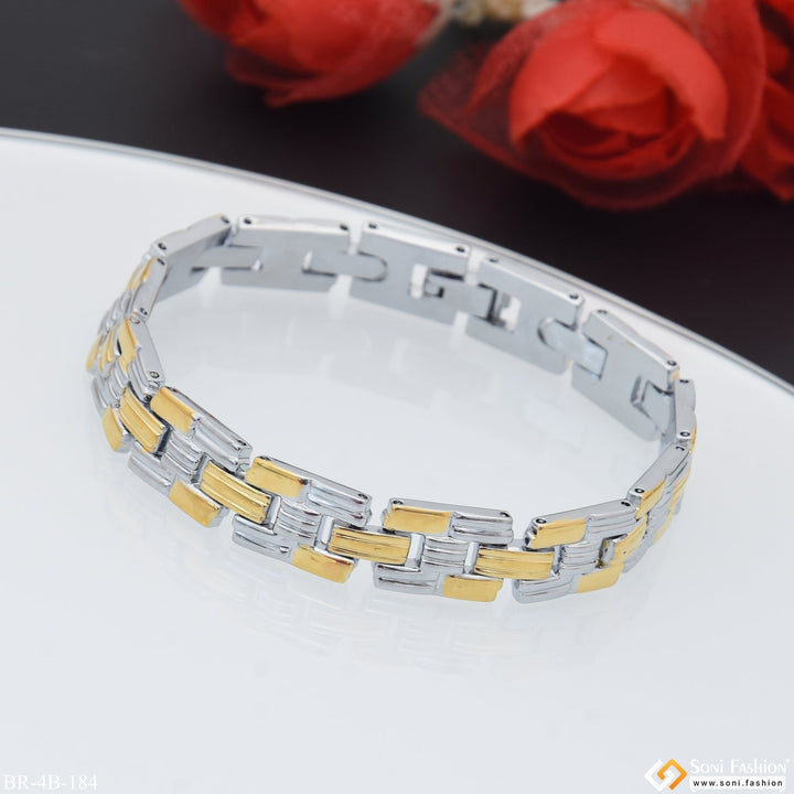 Soni Fashion - bracelet - H type Lovely Design High-Quality Golden & Silver Color Bracelet for Men - Style B184