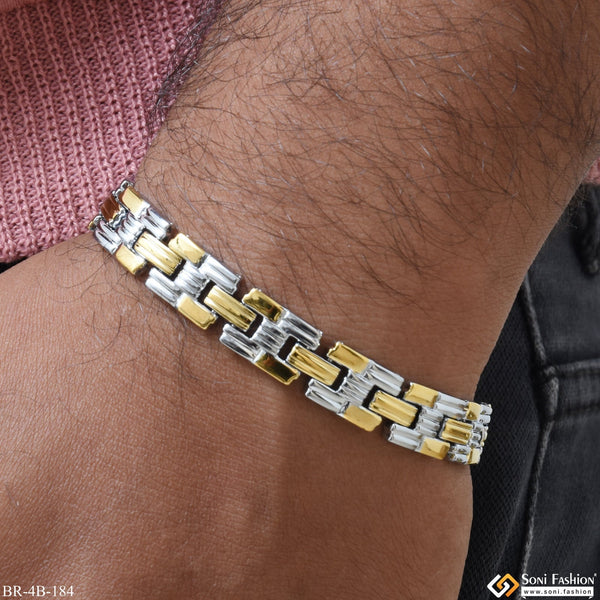 Soni Fashion - bracelet - H type Lovely Design High-Quality Golden & Silver Color Bracelet for Men - Style B184