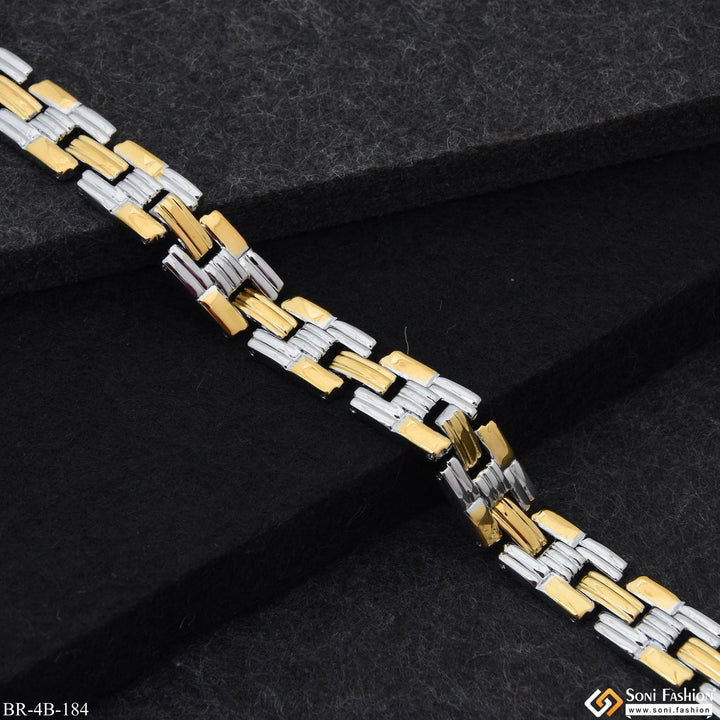 Soni Fashion - bracelet - H type Lovely Design High-Quality Golden & Silver Color Bracelet for Men - Style B184