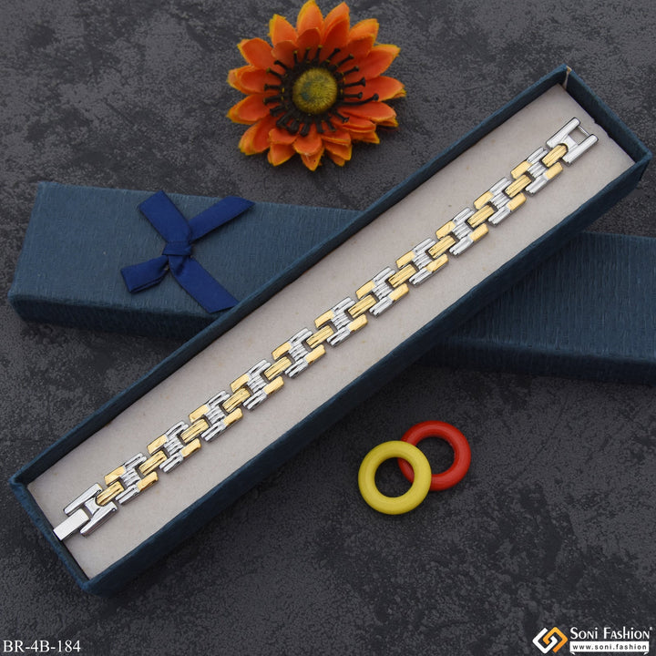 Soni Fashion - bracelet - H type Lovely Design High-Quality Golden & Silver Color Bracelet for Men - Style B184