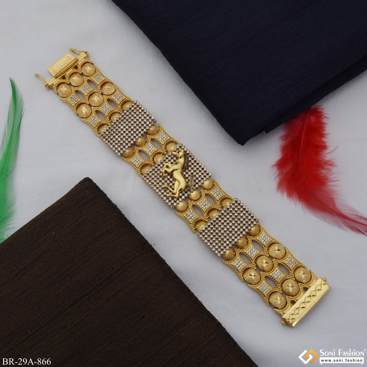 Soni Fashion - bracelet - Horse Handmade Gold Plated 23 Diamonds Line Bracelet - Style A866