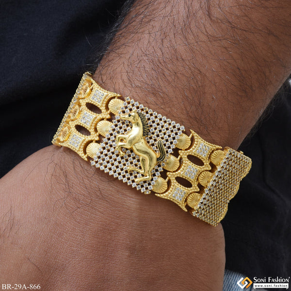 Soni Fashion - bracelet - Horse Handmade Gold Plated 23 Diamonds Line Bracelet - Style A866