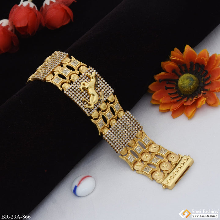 Soni Fashion - bracelet - Horse Handmade Gold Plated 23 Diamonds Line Bracelet - Style A866