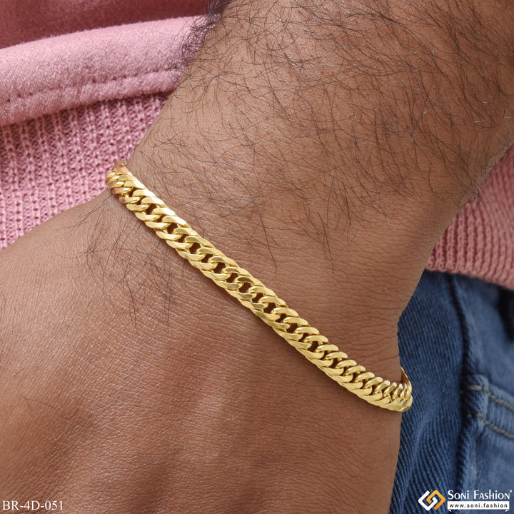 Soni Fashion - bracelet - Link Designer Design Best Quality Gold Plated Bracelet for Men - Style D051