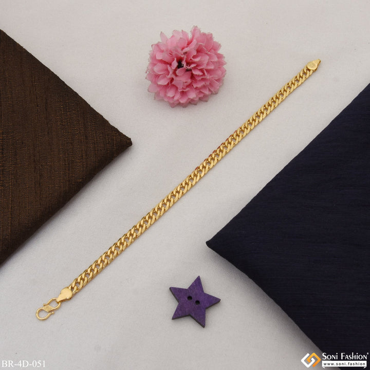 Soni Fashion - bracelet - Link Designer Design Best Quality Gold Plated Bracelet for Men - Style D051