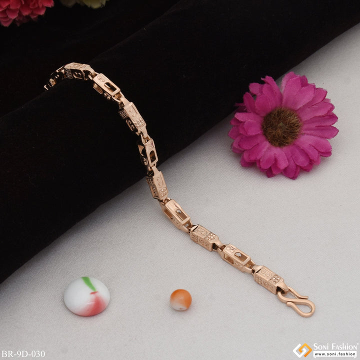 Soni Fashion - bracelet - Lovely Design Amazing Design Rose Gold Color Bracelet for Men - Style D030
