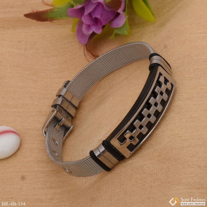 Soni Fashion - bracelet - Silver Watch type Lovely Design High-Quality Bracelet for Men - Style B154