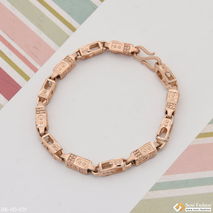 Soni Fashion - bracelet - Unique Design Prominent Design Rose Gold Color Bracelet for Men - Style D029