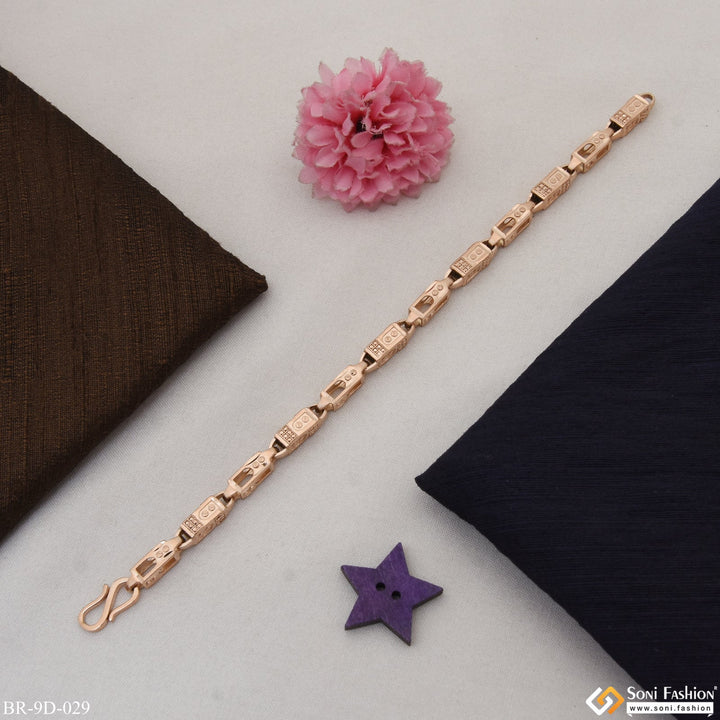 Soni Fashion - bracelet - Unique Design Prominent Design Rose Gold Color Bracelet for Men - Style D029