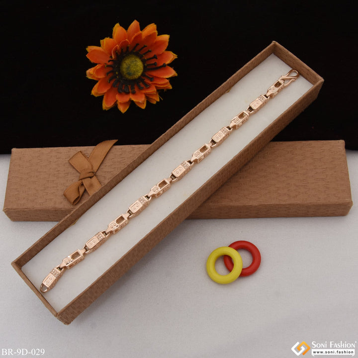 Soni Fashion - bracelet - Unique Design Prominent Design Rose Gold Color Bracelet for Men - Style D029