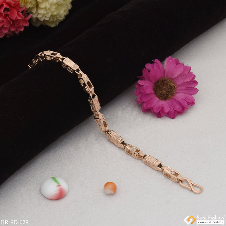 Soni Fashion - bracelet - Unique Design Prominent Design Rose Gold Color Bracelet for Men - Style D029