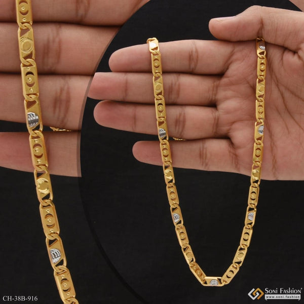 Soni Fashion - chain - 1 Gram Gold Forming Nawabi Designer Design Best Quality Chain for Men - Style B916