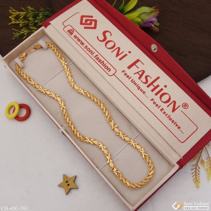 Soni Fashion - chain - 1 Gram Gold Plated 2 In 1 Attention-Getting Design Kohli Chain for Men - Style C581