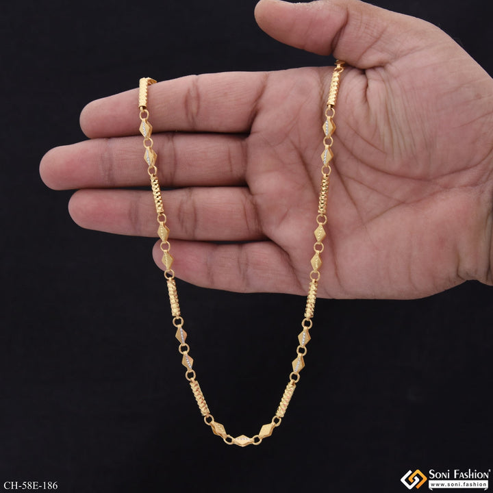 1 Gram Gold Plated 2 In 1 Pipe Chain for Men - Style E186 – Soni Fashion