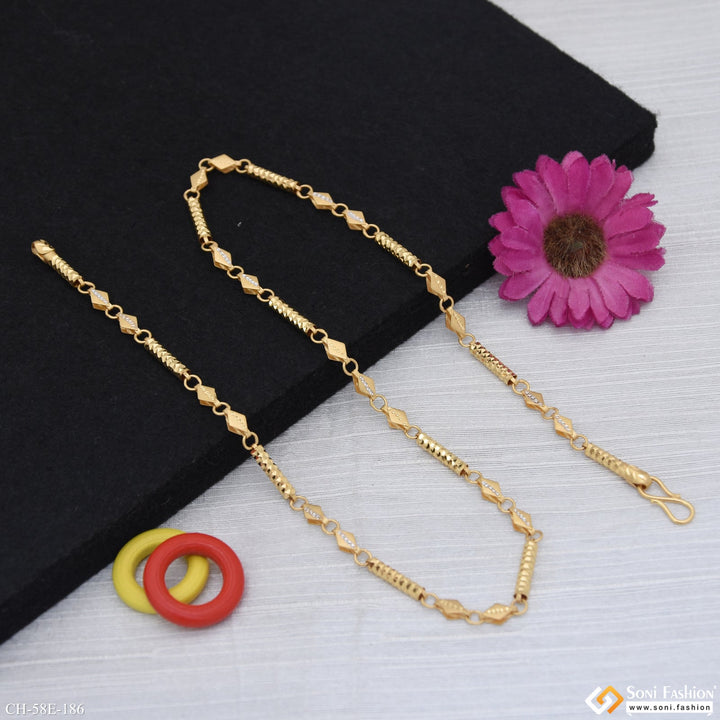1 Gram Gold Plated 2 In 1 Pipe Chain for Men - Style E186 – Soni Fashion