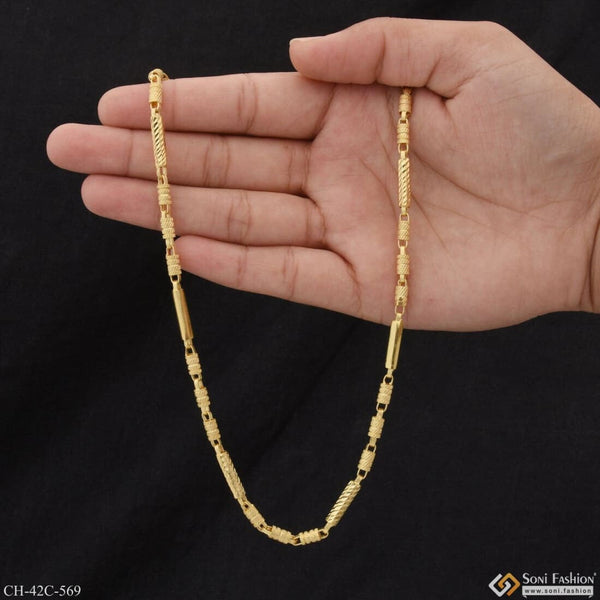 Soni Fashion - chain - 1 Gram Gold Plated Stunning Design Pipe Chain for Men - Style C569