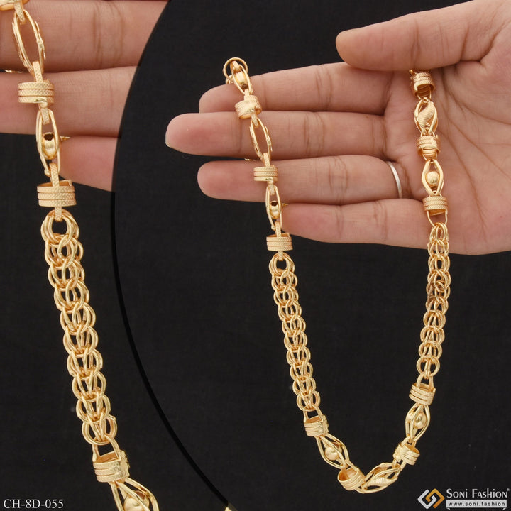 Soni Fashion - chain - Link With 3D Ball Finely Detailed Design Gold Plated Chain for Men - Style D055