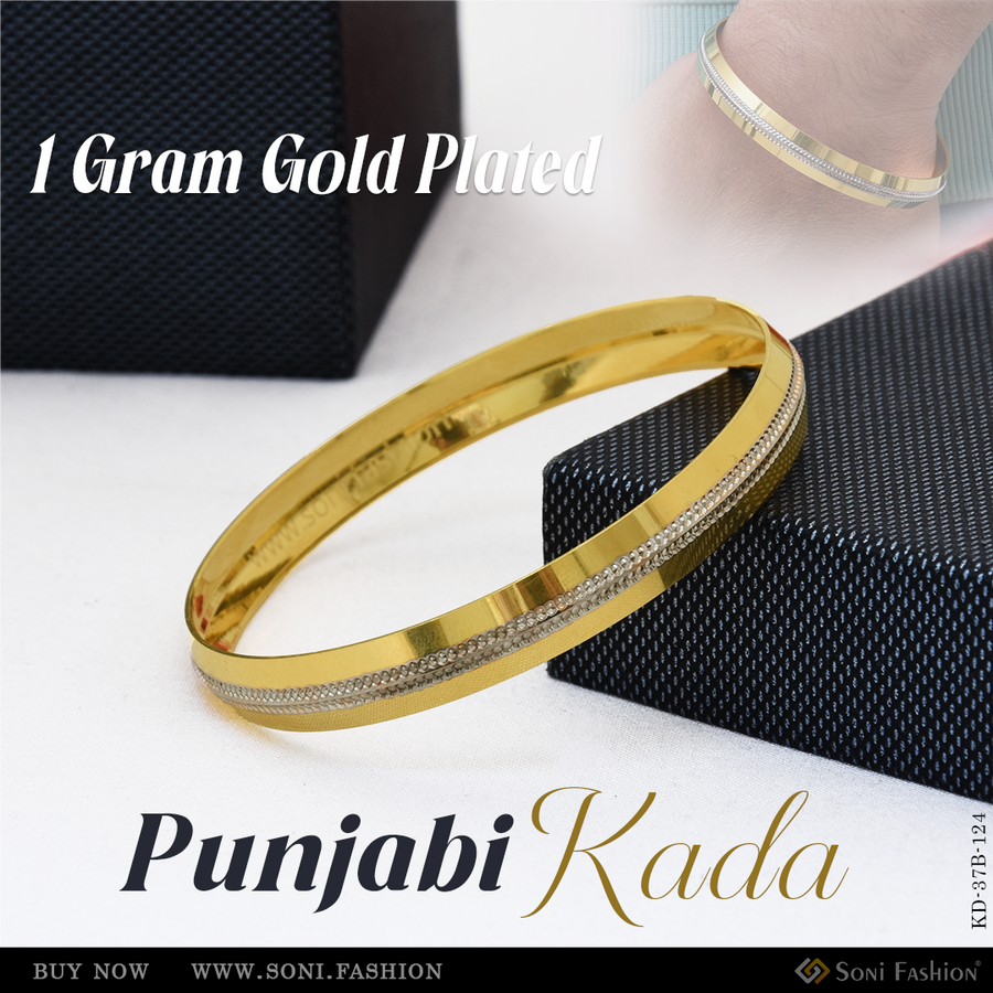 Soni Fashion - kada - 1 Gram Gold Plated Artisanal Design Punjabi Kada for Men - Style B124