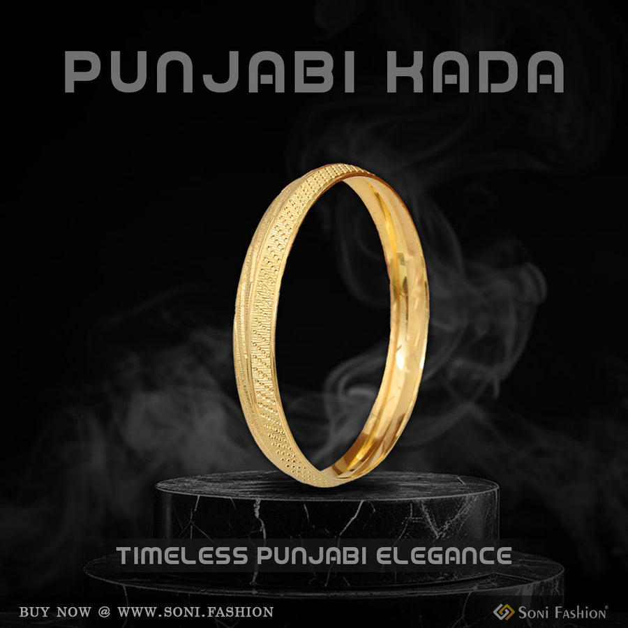 Soni Fashion - kada - Glittering Design Gold Plated Punjabi Kada for Men - Style B143